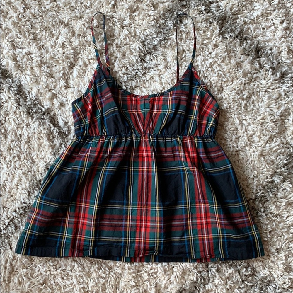 J. Crew babydoll plaid top